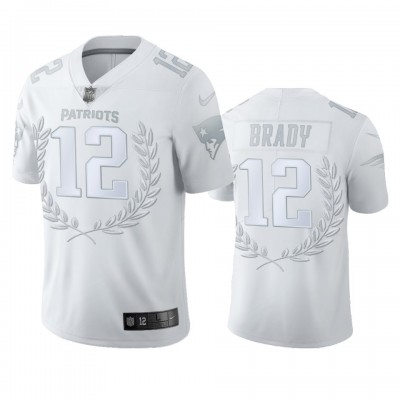 New England New England Patriots #12 Tom Brady Men''s Nike Platinum NFL MVP Limited Edition Jersey Men's